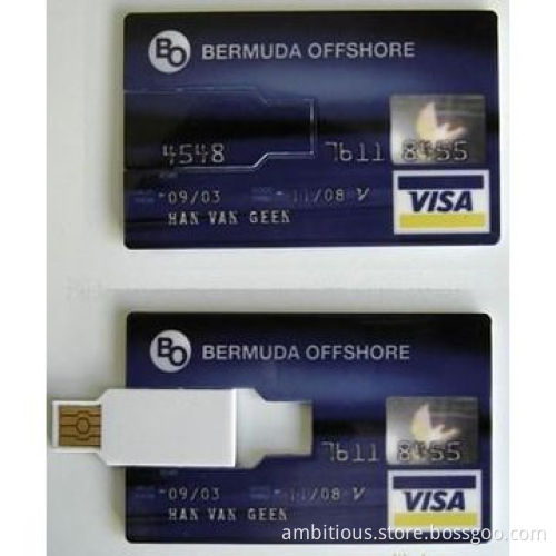 Oval USB card, flip style connector